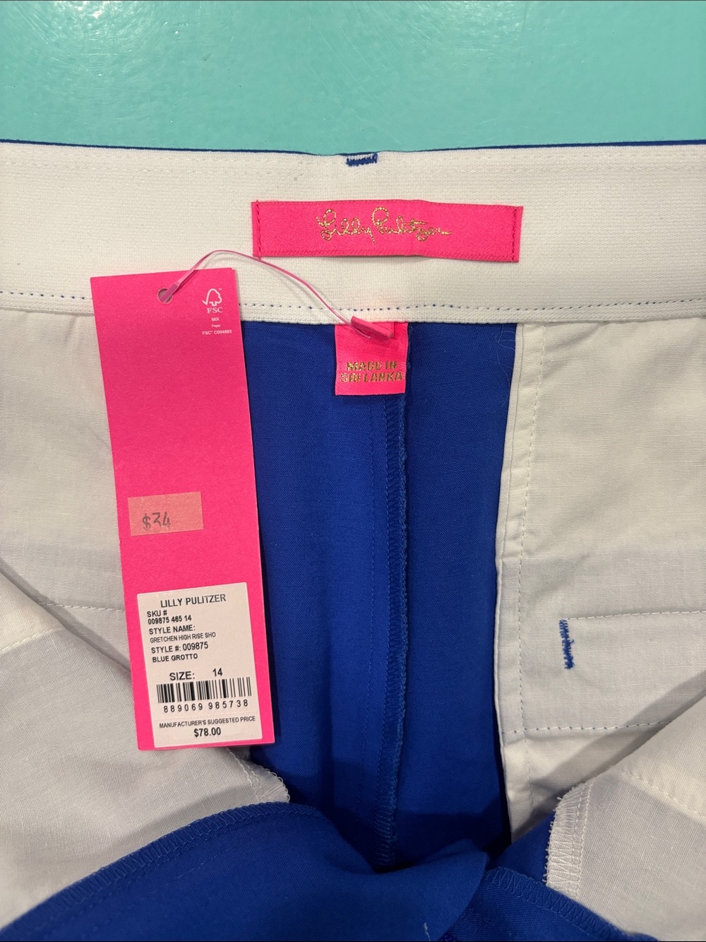 Lilly Pulitzer Cobalt Blue Tailored Bermuda Shorts - Picture 2 of 3